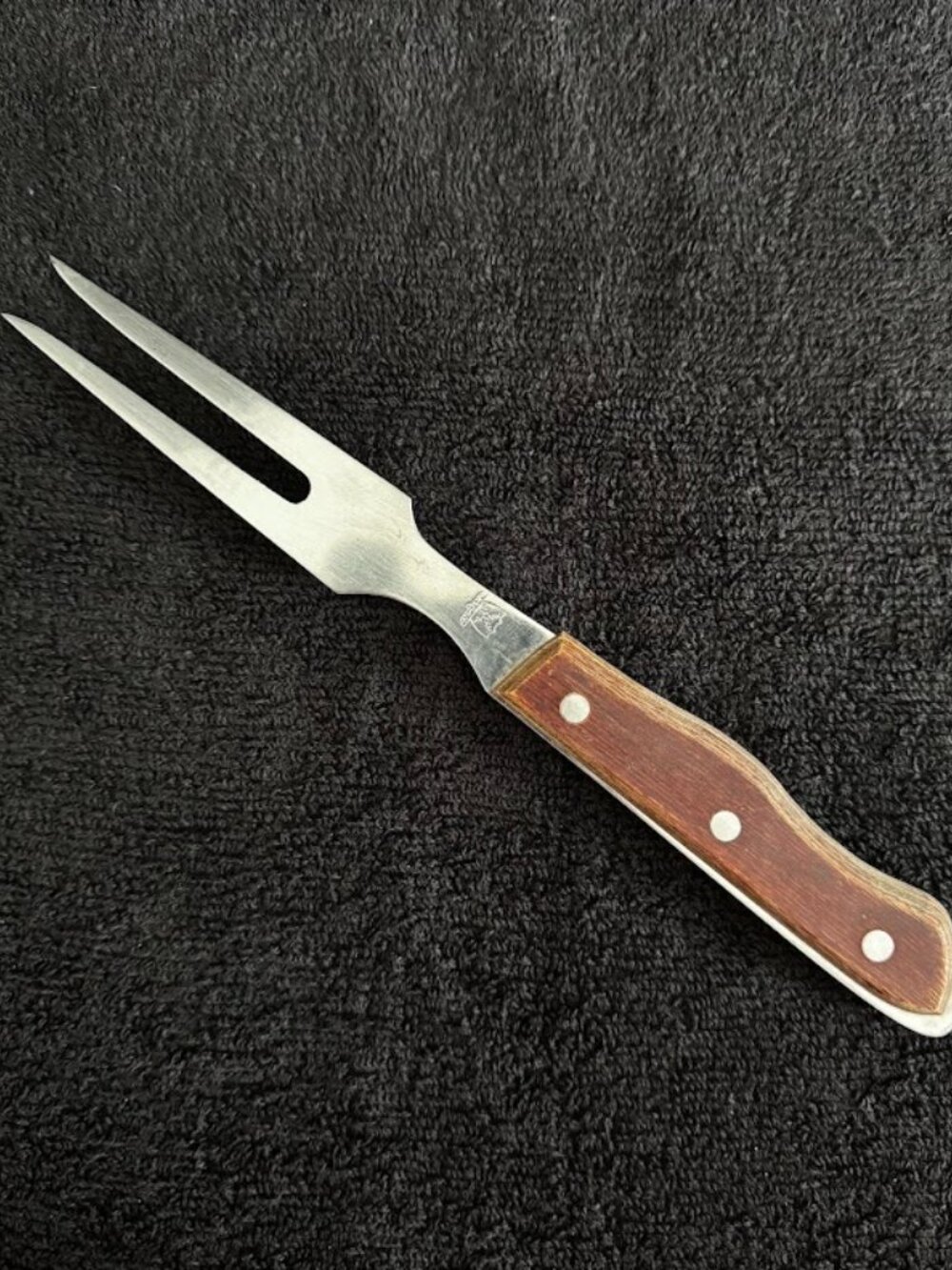 Vintage Maxam Wood Handle Carving Meat Fork Japan
